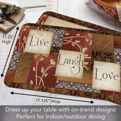 CounterArt Spice of Life 4 Pack Reversible Easy Care Flexible Placemats Made in the USA
