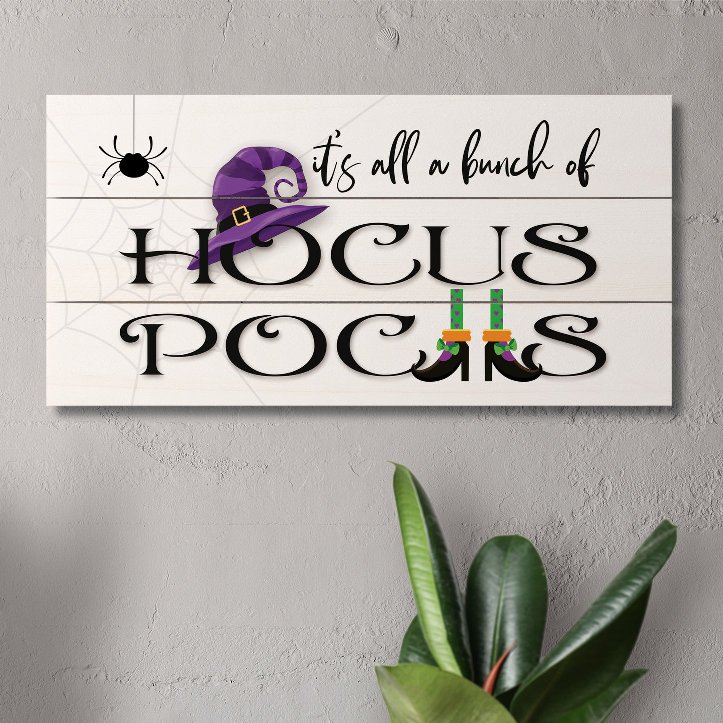 CounterArt Bunch of Hocus Pocus Decorative Slatted Pallet Wood Sign 12" by 6" Made in the USA