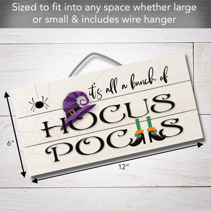 CounterArt Bunch of Hocus Pocus Decorative Slatted Pallet Wood Sign 12" by 6" Made in the USA