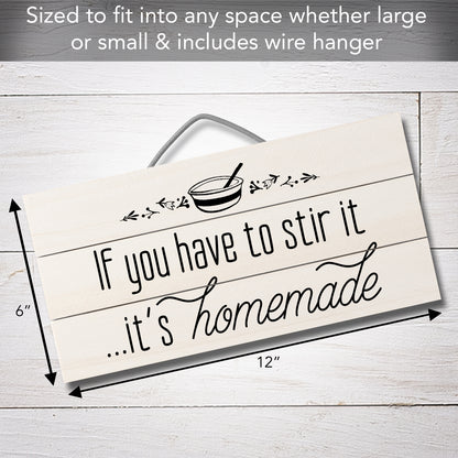 Highland Home Homemade Decorative Pallet Wood Sign 12" x 6" Made in the USA Wire Hanger Included That Doubles as an Easel