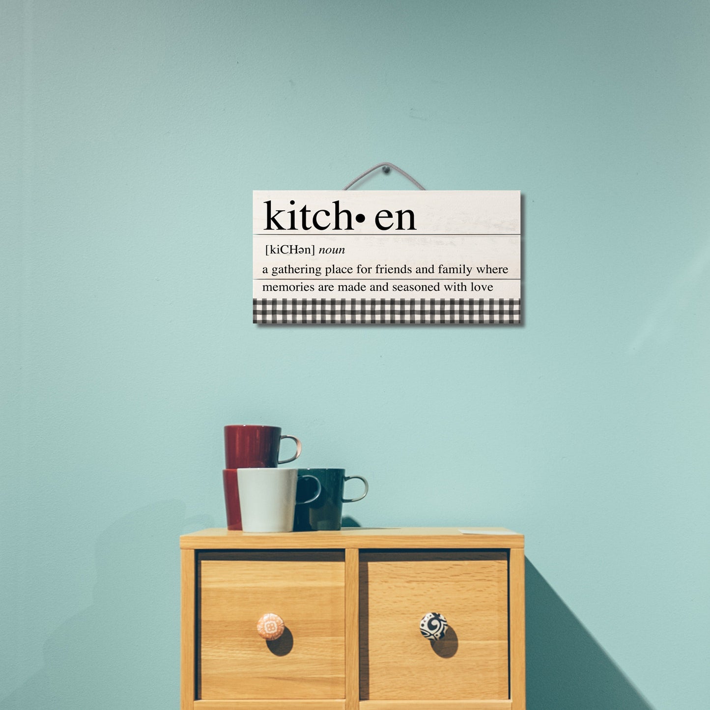 Highland Home Kitchen Definition Decorative Slatted Pallet Wood Sign 12" x 6" Made in the USA