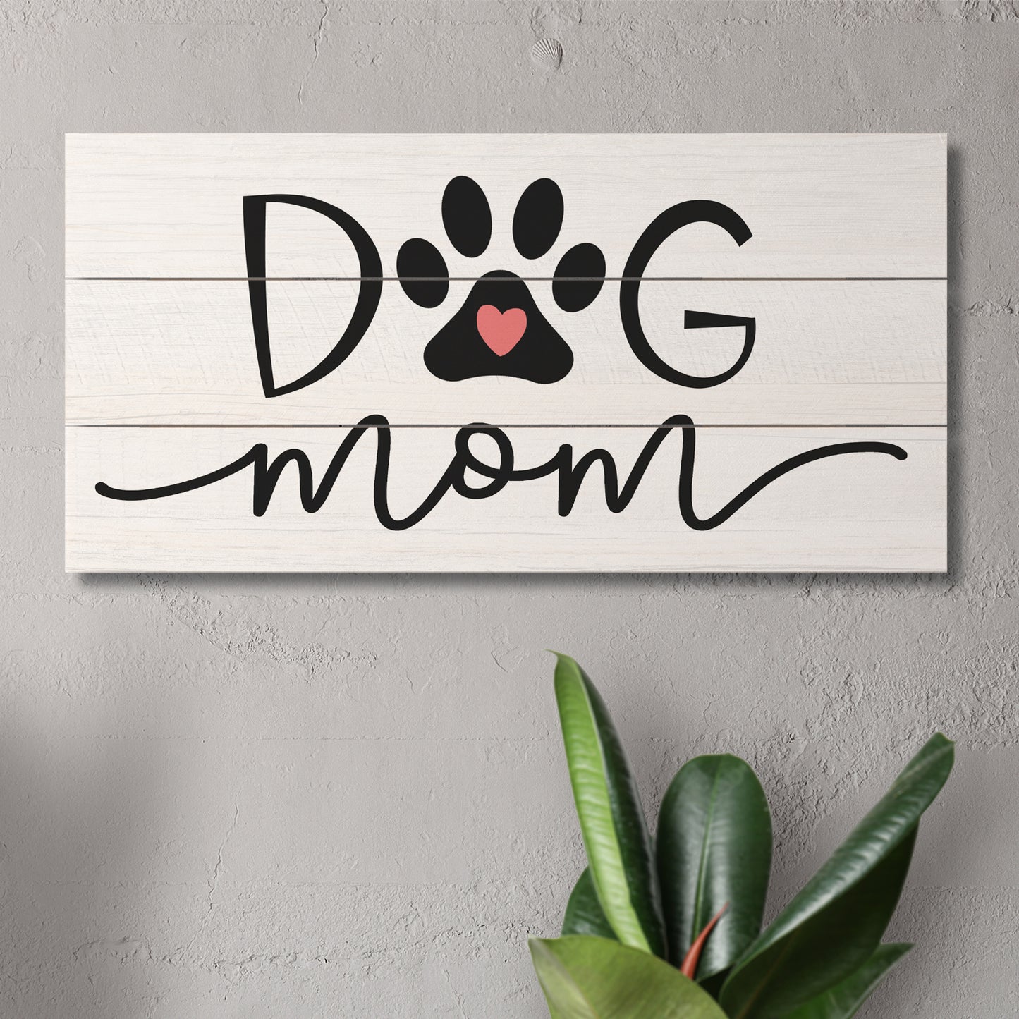 CounterArt Dog Mom Decorative Slatted Pallet Wood Sign 12" by 6" Made in the USA
