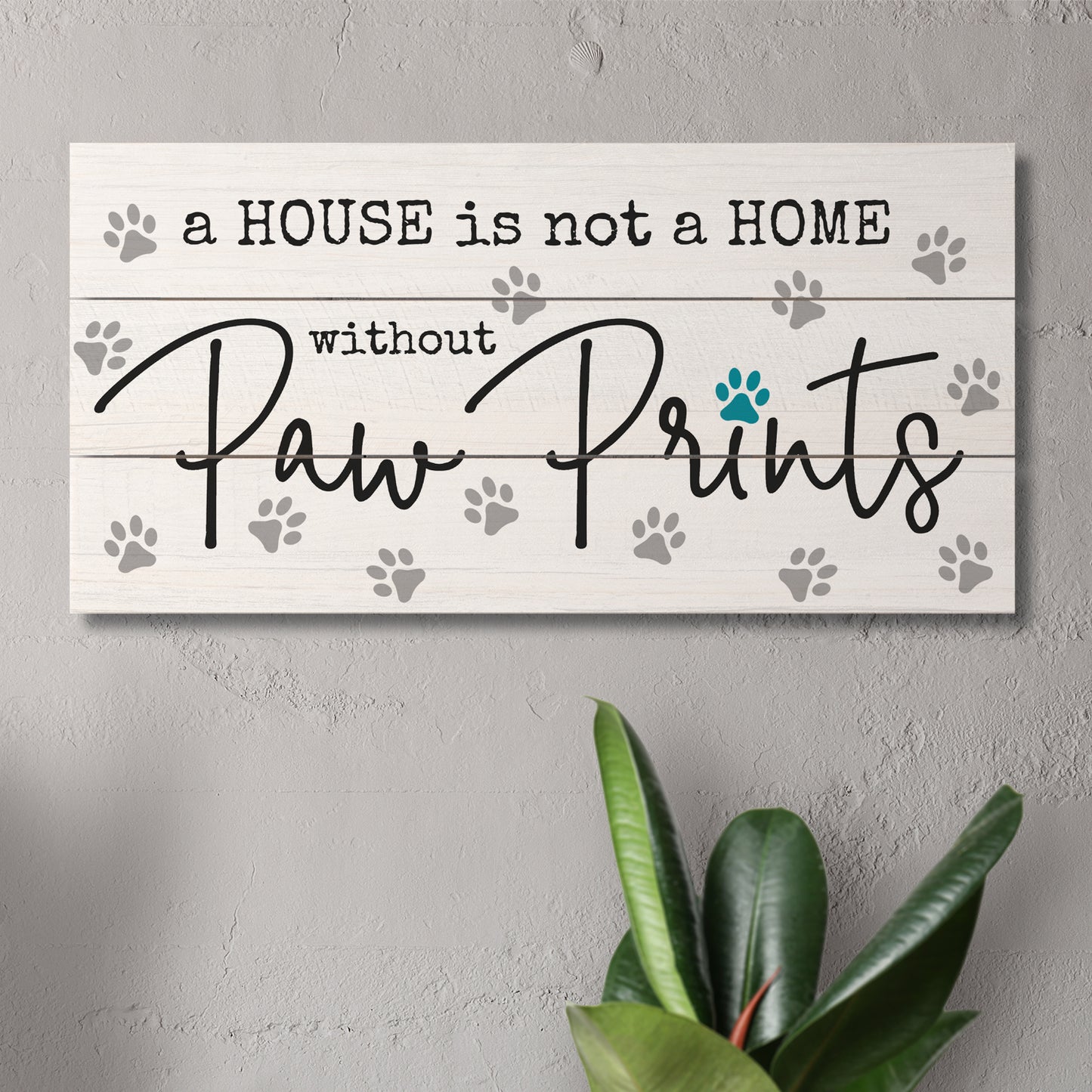 CounterArt Without Paw Prints Decorative Slatted Pallet Wood Sign 12" x 6" Made in the USA
