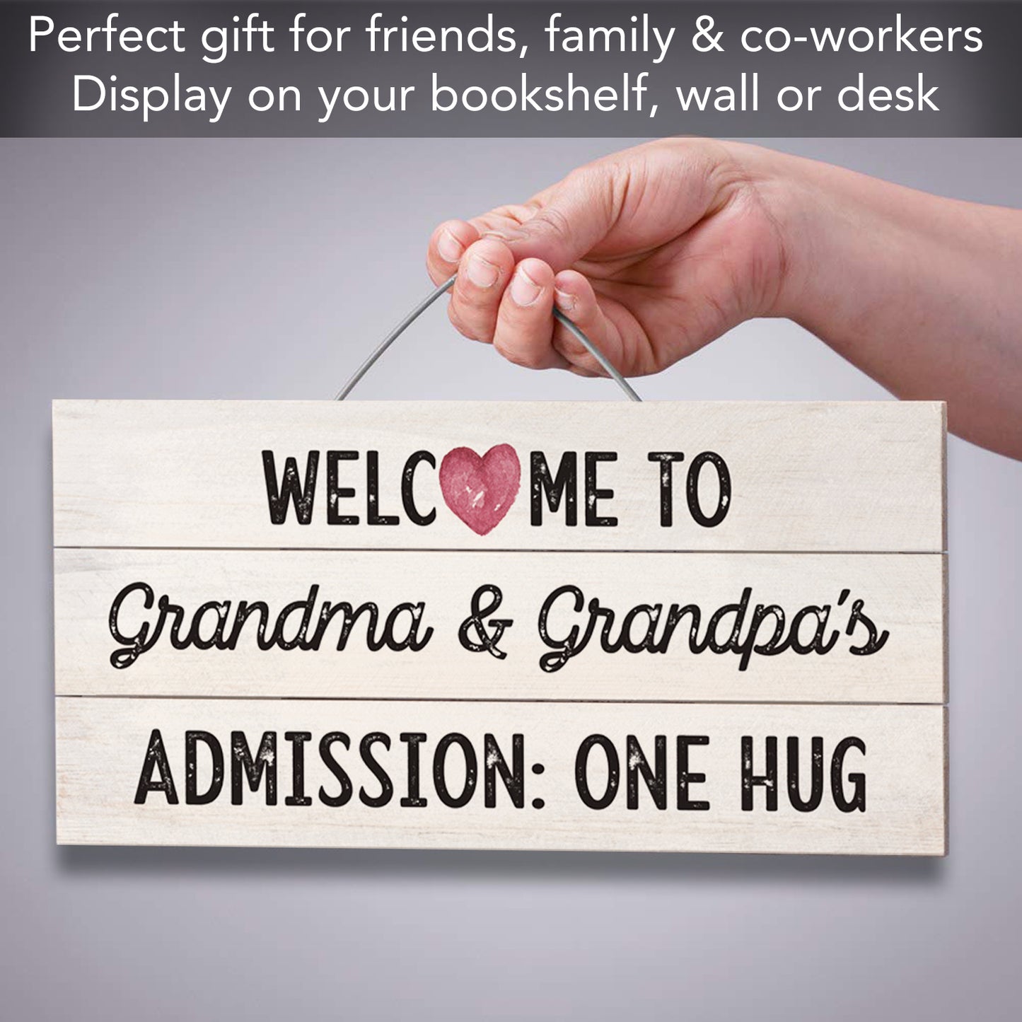 CounterArt Welcome To Grandmas Decorative Slatted Pallet Wood Sign 12" by 6" Made in the USA