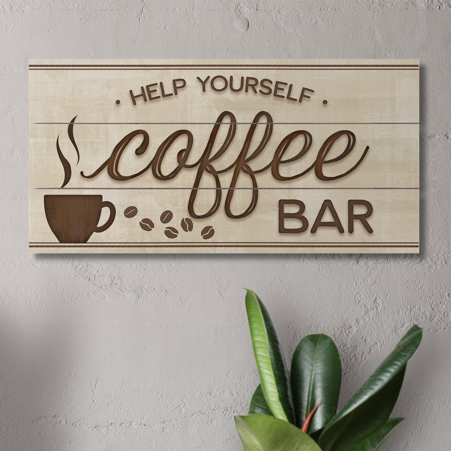 CounterArt Coffee Bar Decorative Slatted Pallet Wood Sign 12" by 6" Made in the USA