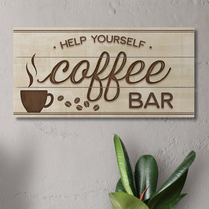 CounterArt Coffee Bar Decorative Slatted Pallet Wood Sign 12" by 6" Made in the USA