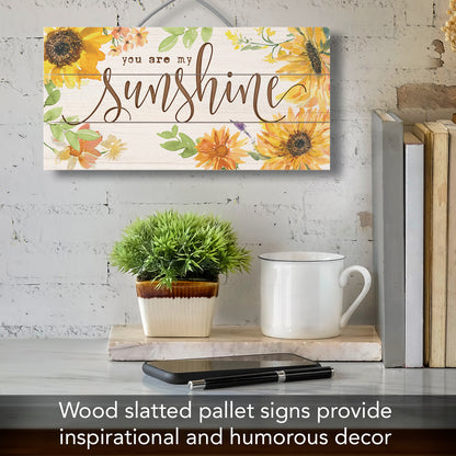 CounterArt You Are My Sunshine Decorative Slatted Pallet Wood Sign 12" by 6" Made in the USA