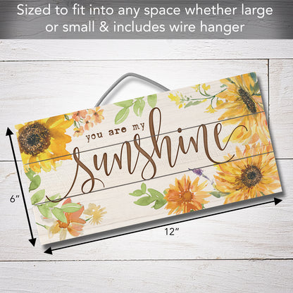 CounterArt You Are My Sunshine Decorative Slatted Pallet Wood Sign 12" by 6" Made in the USA