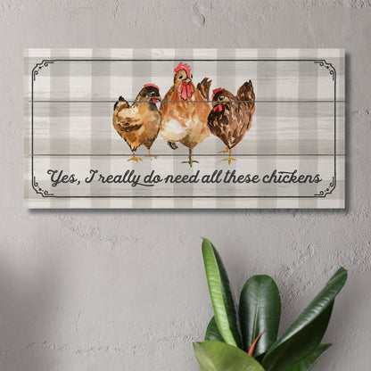 CounterArt All These Chickens Decorative Slatted Pallet Wood Sign 12" by 6" Made in the USA