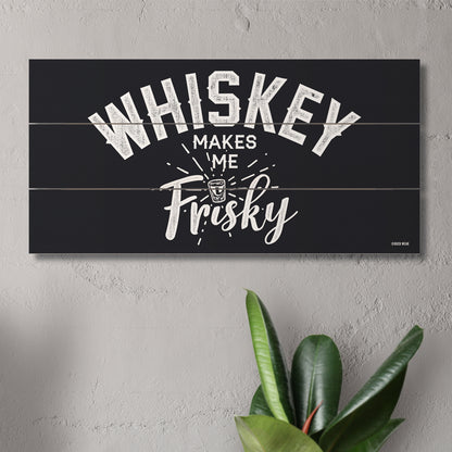 CounterArt Frisky Decorative Slatted Pallet Wood Sign 12" by 6" Features Wire Hanger That Doubles As An Easel