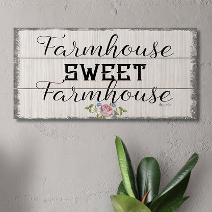 Highland Home Farmhouse Decorative Slatted Pallet Wood Sign 12" by 6" Features Wire Hanger That Doubles As An Easel