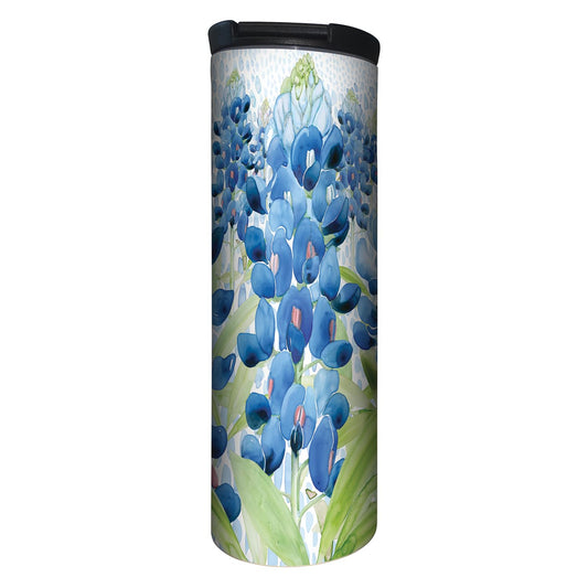 Highland Home Bluebonnet Field Decorative Stainless Steel Double Wall Insulated Travel Tumbler with Lid 17 oz. Manufactured in the USA Dishwasher Safe