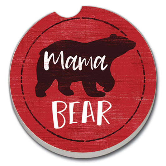 Thirstystone Mama Bear Single Absorbent Stone Coaster for Vehicle Cup Holder 2.6” Diameter Manufactured in The USA