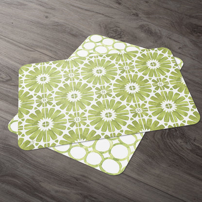 Counterart Medallions and Circles Reversible Plastic Placemat 4 Pack Made in The USA