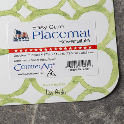 Counterart Medallions and Circles Reversible Plastic Placemat 4 Pack Made in The USA