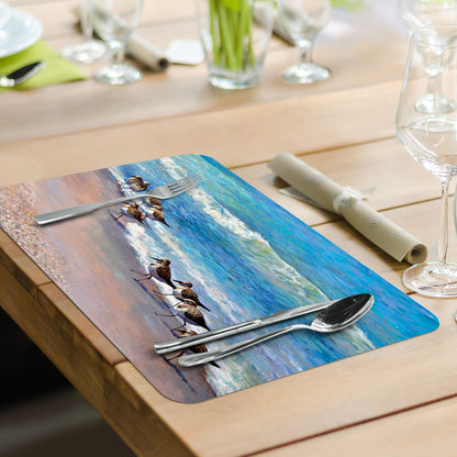 CounterArt Ocean View 4 Pack Reversible Easy Care Flexible Placemats Made in the USA