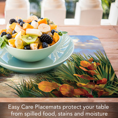 CounterArt Beach Path 4 Pack Reversible Easy Care Flexible Placemats Made in the USA