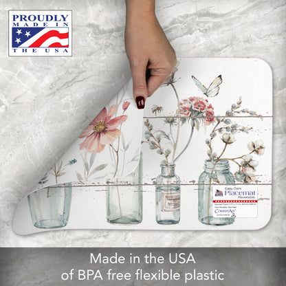 CounterArt Country Weekend 4 Pack Reversible Easy Care Flexible Placemats Made in the USA