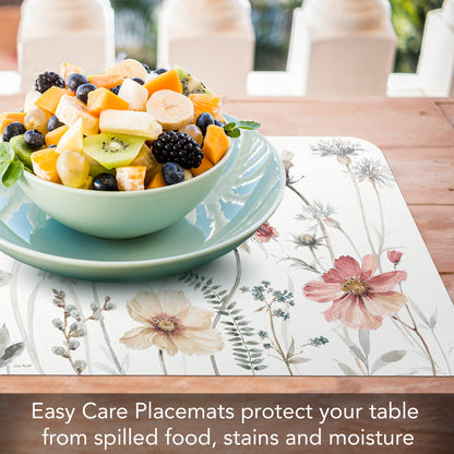 CounterArt Country Weekend 4 Pack Reversible Easy Care Flexible Placemats Made in the USA