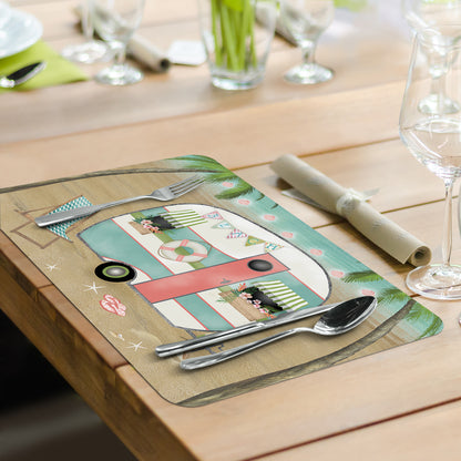 CounterArt Sunset Camper 4 Pack Reversible Easy Care Flexible Placemats Made in the USA