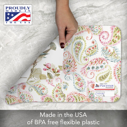 CounterArt Beautiful Romance 4 Pack Reversible Easy Care Flexible Plastic Placemats