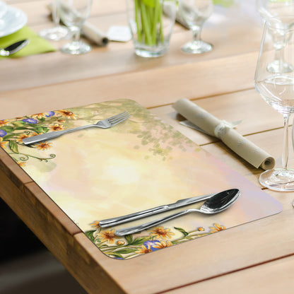 Counterart Country Charm Rooster 4 Pack Reversible Easy Care Flexible Plastic Placemats Made in The USA BPA Free Easily Wipes Clean
