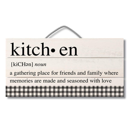 Highland Home Kitchen Definition Decorative Slatted Pallet Wood Sign 12" x 6" Made in the USA