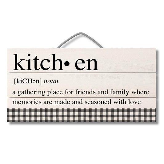 Highland Home Kitchen Definition Decorative Slatted Pallet Wood Sign 12" x 6" Made in the USA