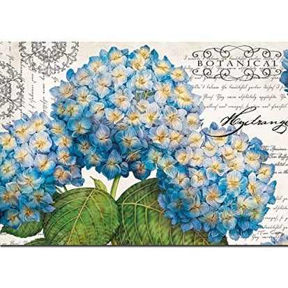 Counterart Botanical Hydrangea 30” x 20” Decorative Vinyl Comfort Floor Mat, Manufactured in The USA, Waterproof, Reduces Muscle Fatigue, Easily Wipes Clean
