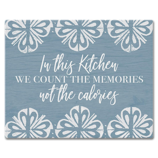 CounterArt Kitchen Memories 3mm Tempered Glass Cutting Board 15" x 12" Manufactured in the USA