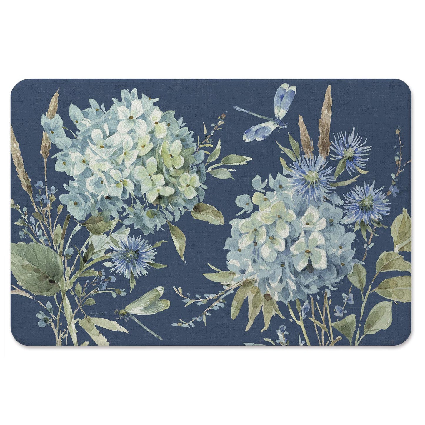 CounterArt Bohemian Blue, 30" x 20", Decorative Vinyl Kitchen Comfort Floor Mat, Printed in The USA, Textured Vinyl Backing, Easy to Clean