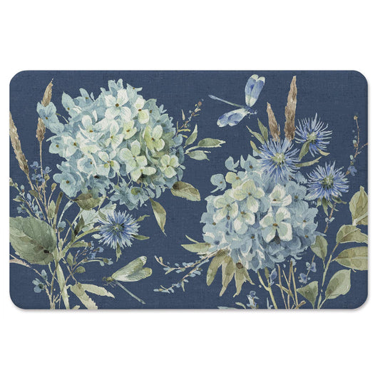 CounterArt Bohemian Blue, 30" x 20", Decorative Vinyl Kitchen Comfort Floor Mat, Printed in The USA, Textured Vinyl Backing, Easy to Clean