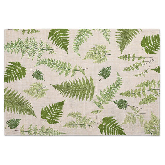 Highland Home Fern Grove 4 Pack Poly-Cotton Blend Fabric Placemats 18" x 12" Manufactured in The USA
