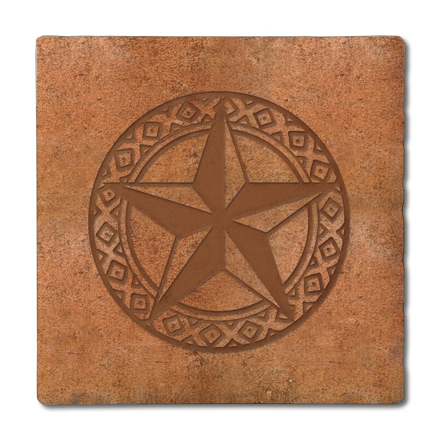 Thirstystone Leather Lonestar 4 Pack Tumbled Tile Stone Coasters 4" Square Manufactured in the USA