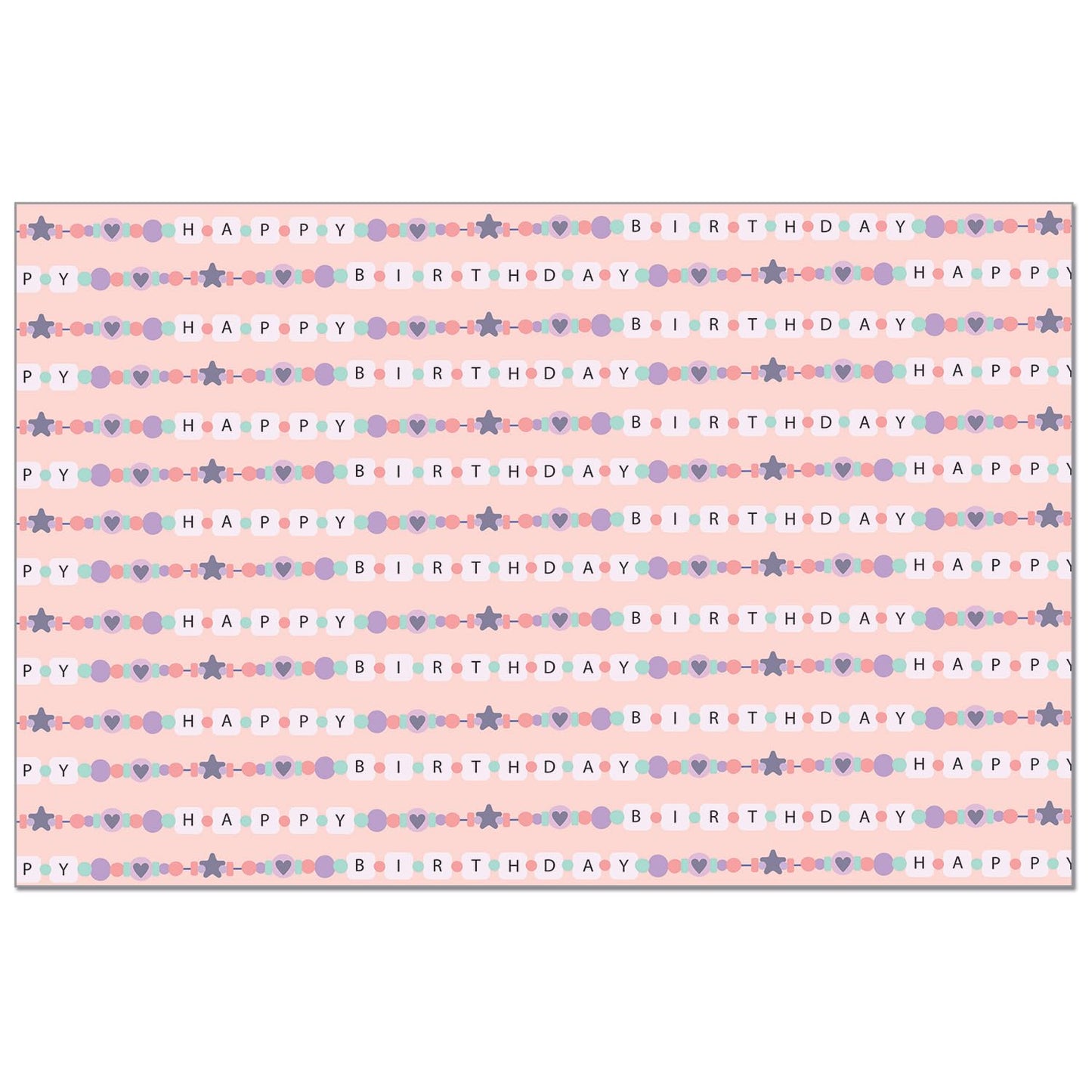 CounterArt Friendship Bracelet Birthday 24 Sheet Reusable Premium Paper Stock Placemats in Resealable Storage Bag Made in The USA 17" x 11"