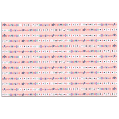 CounterArt Friendship Bracelet Birthday 24 Sheet Reusable Premium Paper Stock Placemats in Resealable Storage Bag Made in The USA 17" x 11"