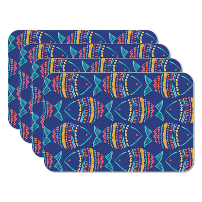 CounterArt Along The Coast 4 Pack Reversible Easy Care Flexible Placemats Made in the USA