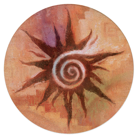 Thirstystone Spiral Sun Natural Sandstone Coaster 4 Pack Eco-Friendly, Absorbent, Easily Wipes Clean