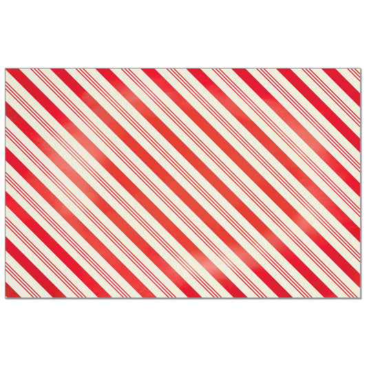 CounterArt Peppermint Stripes 24 Premium Paper Placemats in Resealable Storage Bag Made in The USA