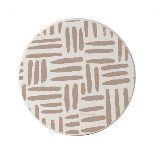 Thirstystone Mocha Madness Round Absorbent Stone Coaster with Protective Cork Backing Manufactured in The USA 4" Diameter