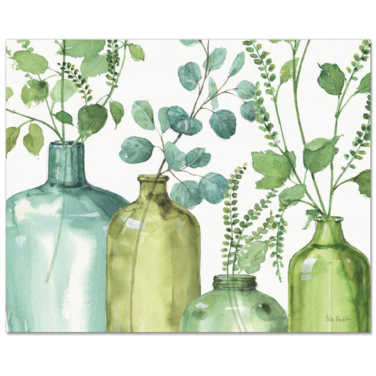 CounterArt Greenery 3mm Tempered Glass Cutting Board 15" x 12" Manufactured in the USA