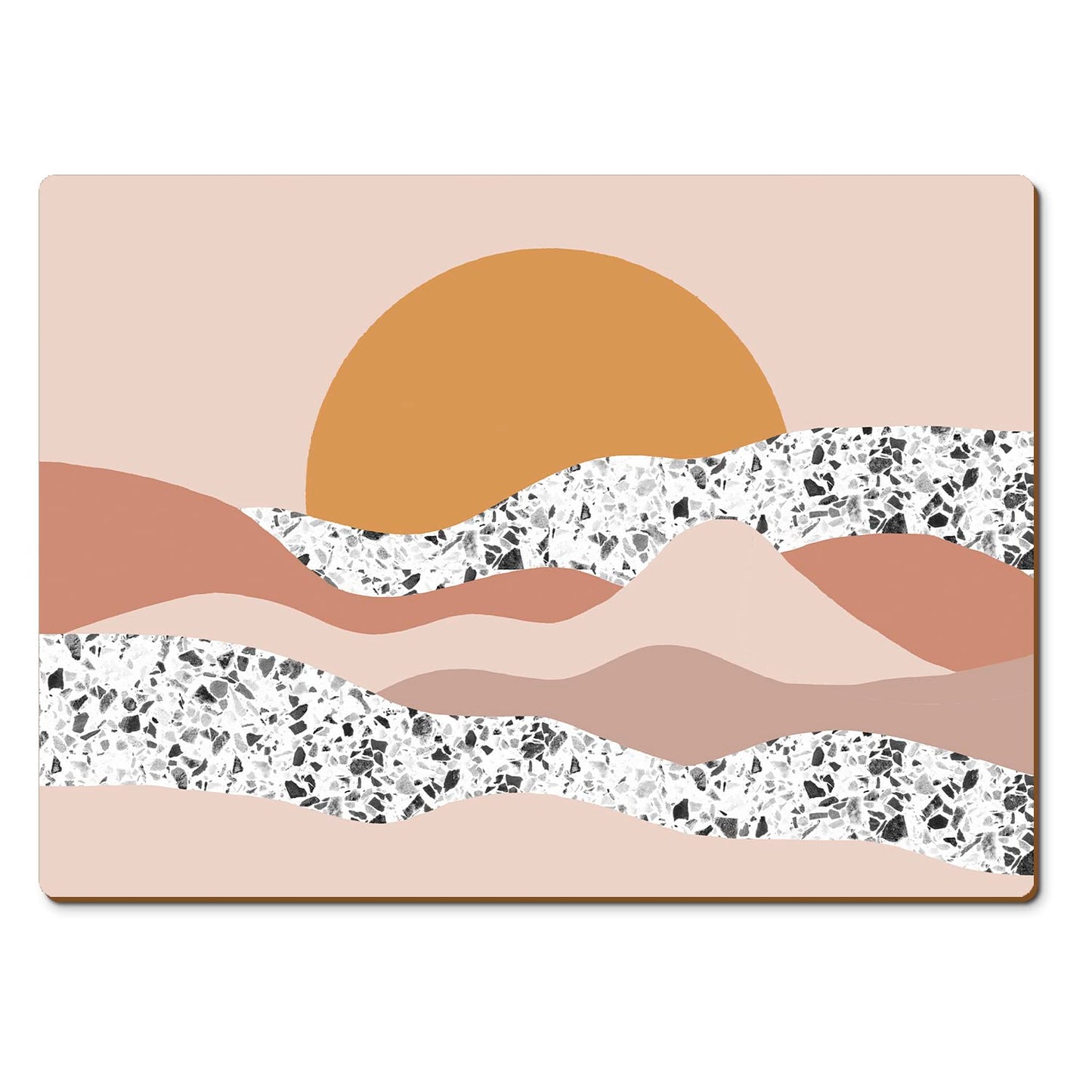 CounterArt Mohave Sunrise Premium Decorative Hardboard Tabletop Placemats 4-Pack Manufactured in The USA Heat Tolerant and Easily Wipes Clean