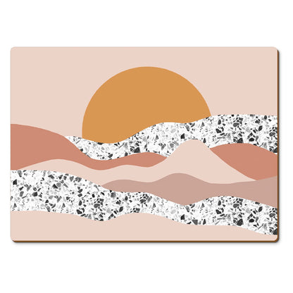 CounterArt Mohave Sunrise Premium Decorative Hardboard Tabletop Placemats 4-Pack Manufactured in The USA Heat Tolerant and Easily Wipes Clean