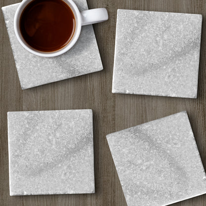 Thirstystone Authentic Natural Marble Stone Cork Backed Coasters 4 Pack Elegant Luxurious Easily Wipes Clean