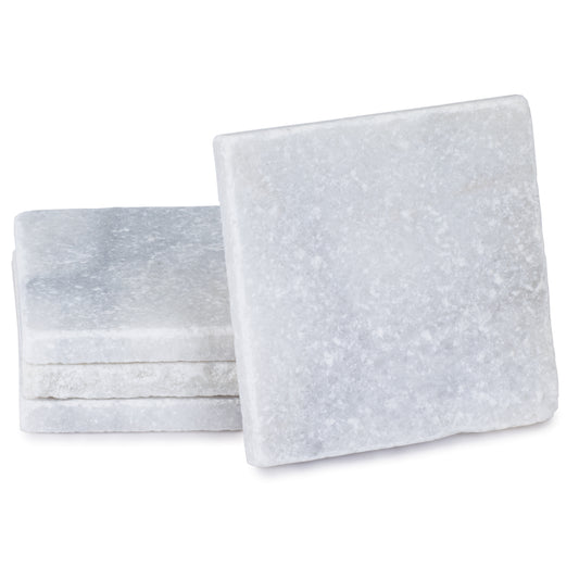 Thirstystone Authentic Natural Marble Stone Coasters 4 Pack Elegant Luxurious Easily Wipes Clean