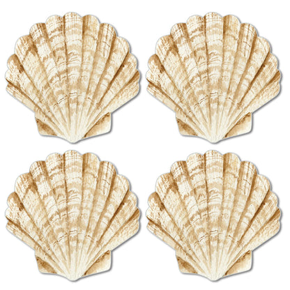 CounterArt 4 Pack Seashell Shaped Reversible Easy Care Placemats Made in the USA