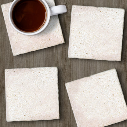 Thirstystone Natural Shell Stone 4 Pack Absorbent Stone Coasters with Protective Cork Backing Manufactured in The USA
