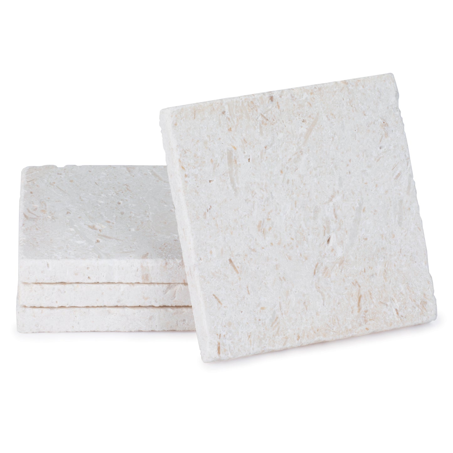 Thirstystone Natural Shell Stone 4 Pack Absorbent Stone Coasters with Protective Cork Backing Manufactured in the USA