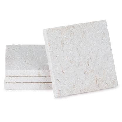 Thirstystone Natural Shell Stone 4 Pack Absorbent Stone Coasters with Protective Cork Backing Manufactured in the USA