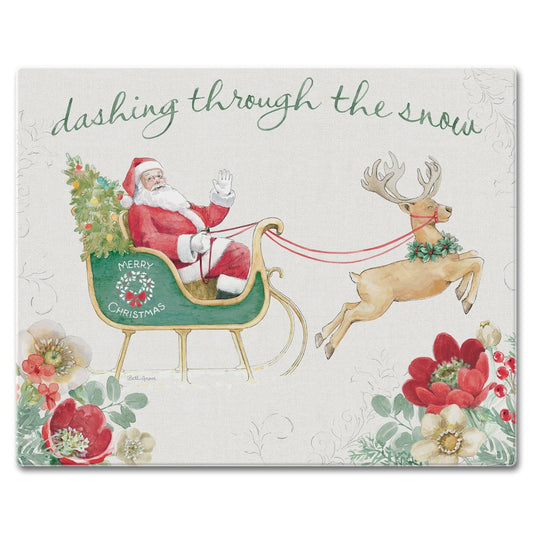 CounterArt Holiday Traditions 3mm Tempered Glass Cutting Board 15” x 12” Manufactured in the USA